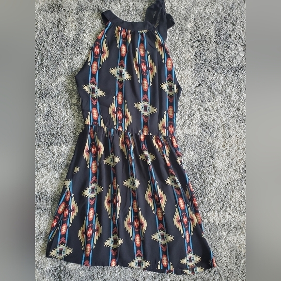 Bundle Only: Nicola Aztec print chiffon Flattering Flowy Midi women’s dress Sz M - Picture 10 of 13